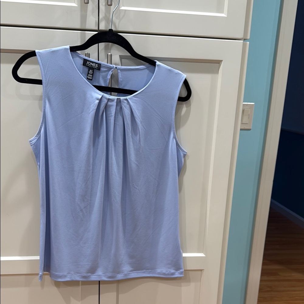 Jones New York Blue Pleated Blouse